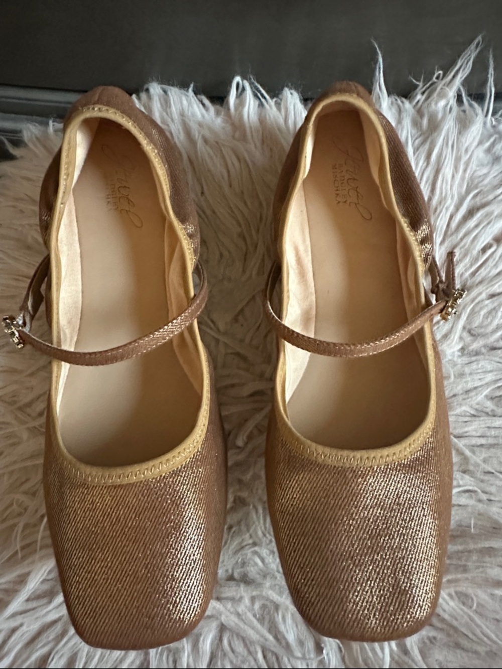 Jewel Badgley Mischka Metallic Bronze Mary Jane Flats - Picture 2 of 6